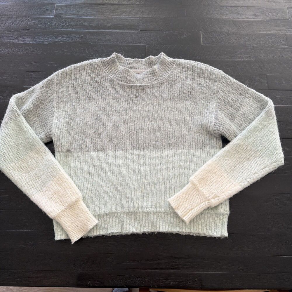 Free People Autumn Sky Sweater S Cloud Combo Wool Blend Colorblock